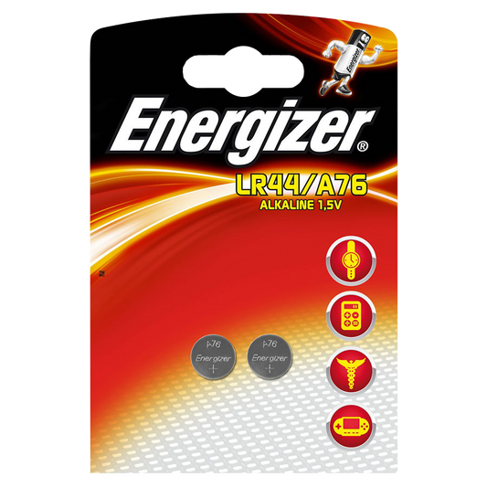 ENERGIZER 150MAH LR44 A76 Lithium Coin Battery Cell Twin Pack 150MAH