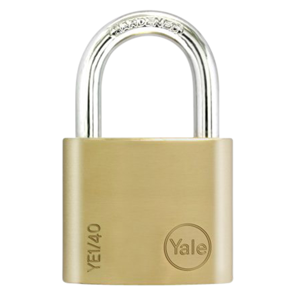 YALE Essential Standard Open Shackle Padlock 40mm Keyed To Differ YE1/40/122/1 Single - Brass