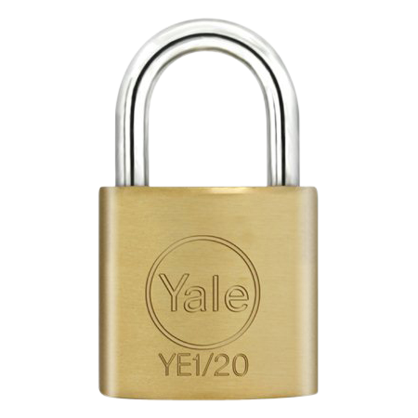 YALE Essential Standard Open Shackle Padlock 20mm Keyed To Differ YE1/20/111/1 Single - Brass