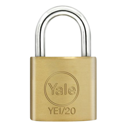 YALE Essential Standard Open Shackle Padlock 20mm Keyed To Differ YE1/20/111/1 Single - Brass