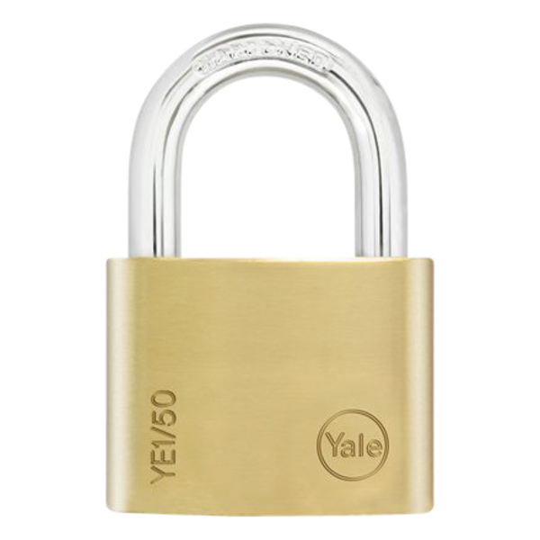 YALE Essential Standard Open Shackle Padlock 50mm Keyed To Differ YE1/50/126/1 Single - Brass