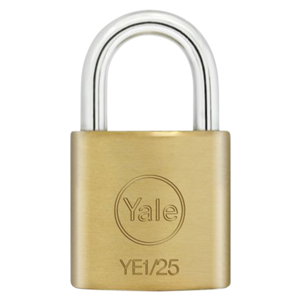 YALE Essential Standard Open Shackle Padlock 25mm Keyed To Differ YE1/25/113/1 Single - Brass