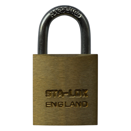 B&G STA-LOCK C Series Brass Open Shackle Padlock - Steel Shackle 25mm Keyed To Differ C100 - Brass