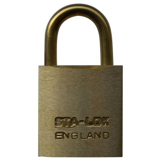 B&G STA-LOCK C Series Brass Open Shackle Padlock - Brass Shackle 25mm Keyed To Differ C100BS - Brass