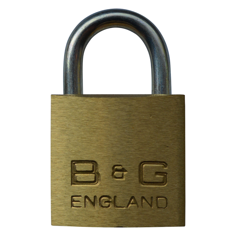 B&G Warded Brass Open Shackle Padlock - Steel Shackle 32mm Keyed To Differ D101 - Brass