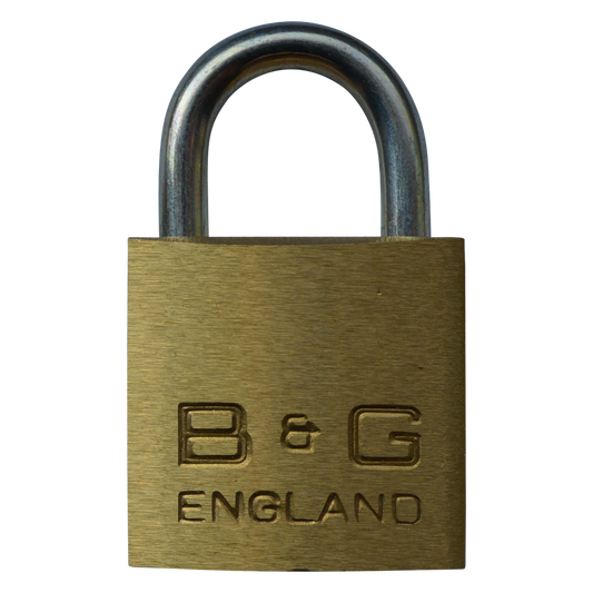 B&G Warded Brass Open Shackle Padlock - Steel Shackle 32mm Keyed To Differ D101 - Brass