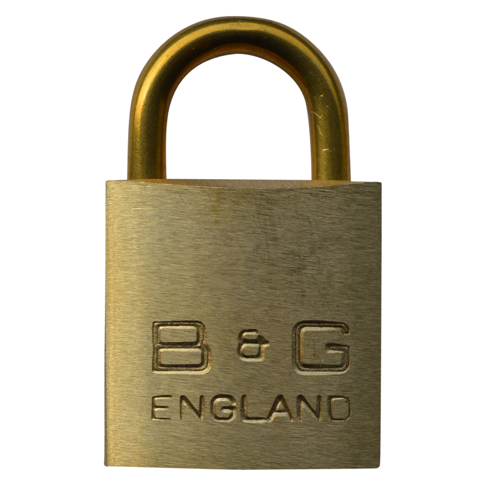 B&G Warded Brass Open Shackle Padlock - Brass Shackle 32mm Keyed To Differ D101B - Brass