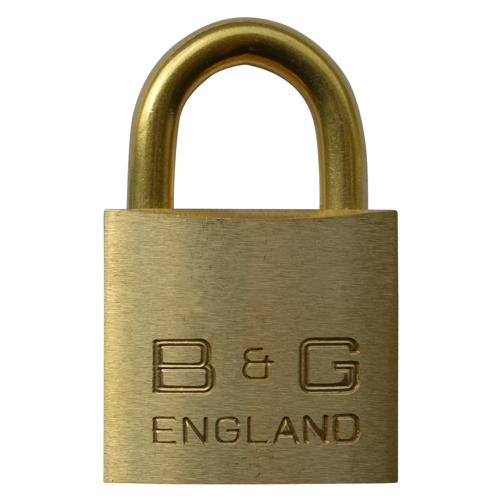 B&G Warded Brass Open Shackle Padlock - Brass Shackle 38mm Keyed To Differ D102B - Brass