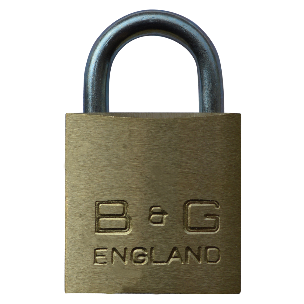 B&G Warded Brass Open Shackle Padlock - Steel Shackle 32mm Keyed Alike D4 D101 - Brass