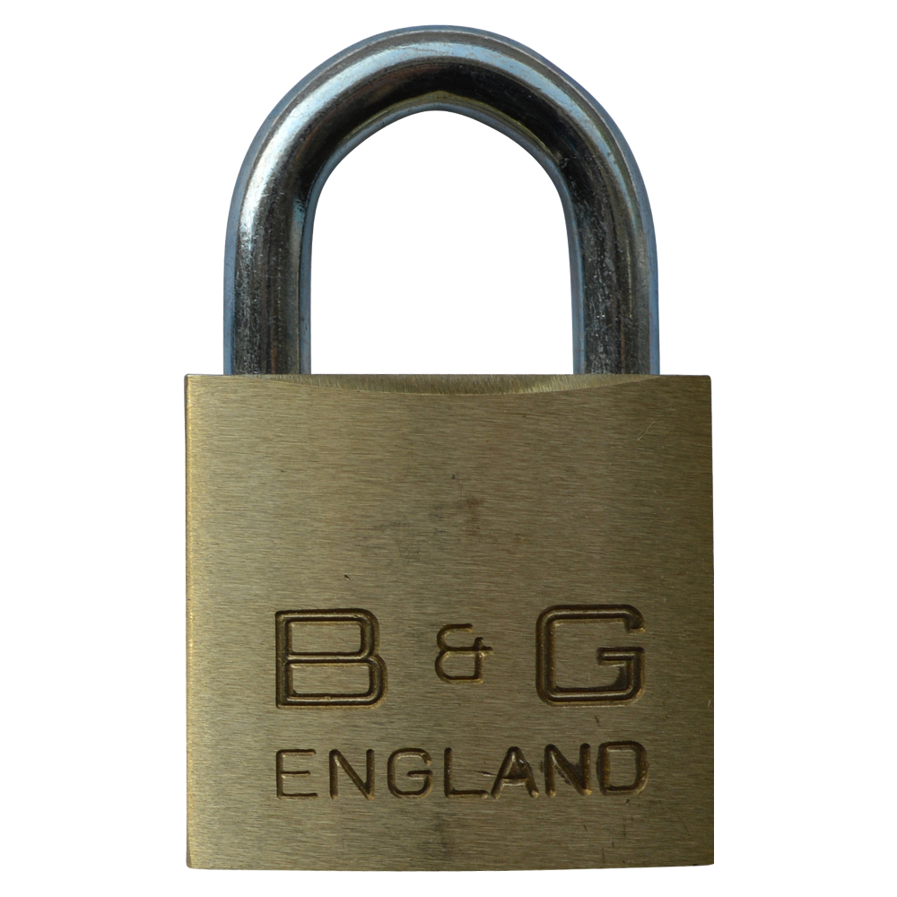 B&G Warded Brass Open Shackle Padlock - Steel Shackle 38mm Keyed Alike D4 D102 - Brass