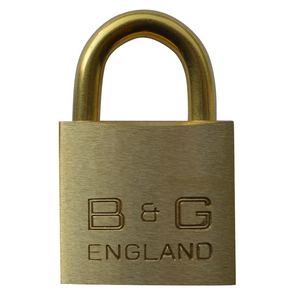 B&G Warded Brass Open Shackle Padlock - Brass Shackle 38mm Keyed Alike D4 D102B - Brass