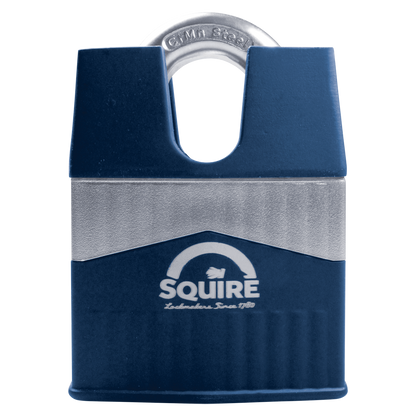 SQUIRE Warrior Closed Shackle Padlock Key Locking 65mm - Blue & Silver