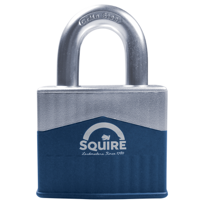 SQUIRE Warrior Open Shackle Padlock Key Locking 65mm - Blue & Silver