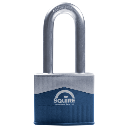 SQUIRE Warrior Long Shackle Padlock Key Locking 65mm - Blue & Silver