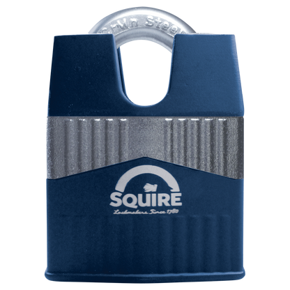 SQUIRE Warrior Closed Shackle Padlock Key Locking 55mm - Blue & Silver