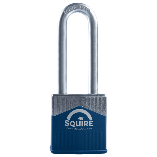 SQUIRE Warrior Long Shackle Padlock Key Locking 45mm - Blue & Silver