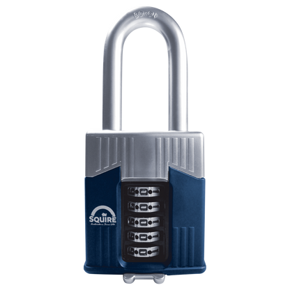 SQUIRE Warrior Long Shackle Combination Padlock 65mm - Blue & Silver