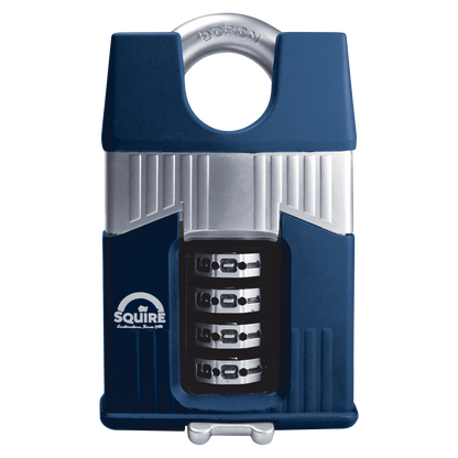 SQUIRE Warrior Closed Shackle Combination Padlock 55mm Pro - Blue & Silver