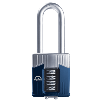 SQUIRE Warrior Long Shackle Combination Padlock 55mm - Blue & Silver