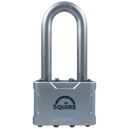 SQUIRE Vulcan Long Boron Shackle Padlock Key Locking 50mm - Blue & Silver