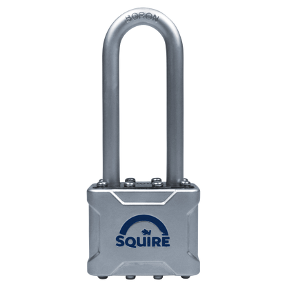 SQUIRE Vulcan Long Boron Shackle Padlock Key Locking 40mm Discontinued mnf - Blue & Silver