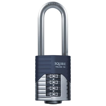 SQUIRE Vulcan Long Boron Shackle Combination Padlock 40mm - Blue & Silver