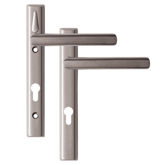 LOXTA Stealth Double Locking Lever Handle (Euro External) - 122mm 92PZ Brushed Silver