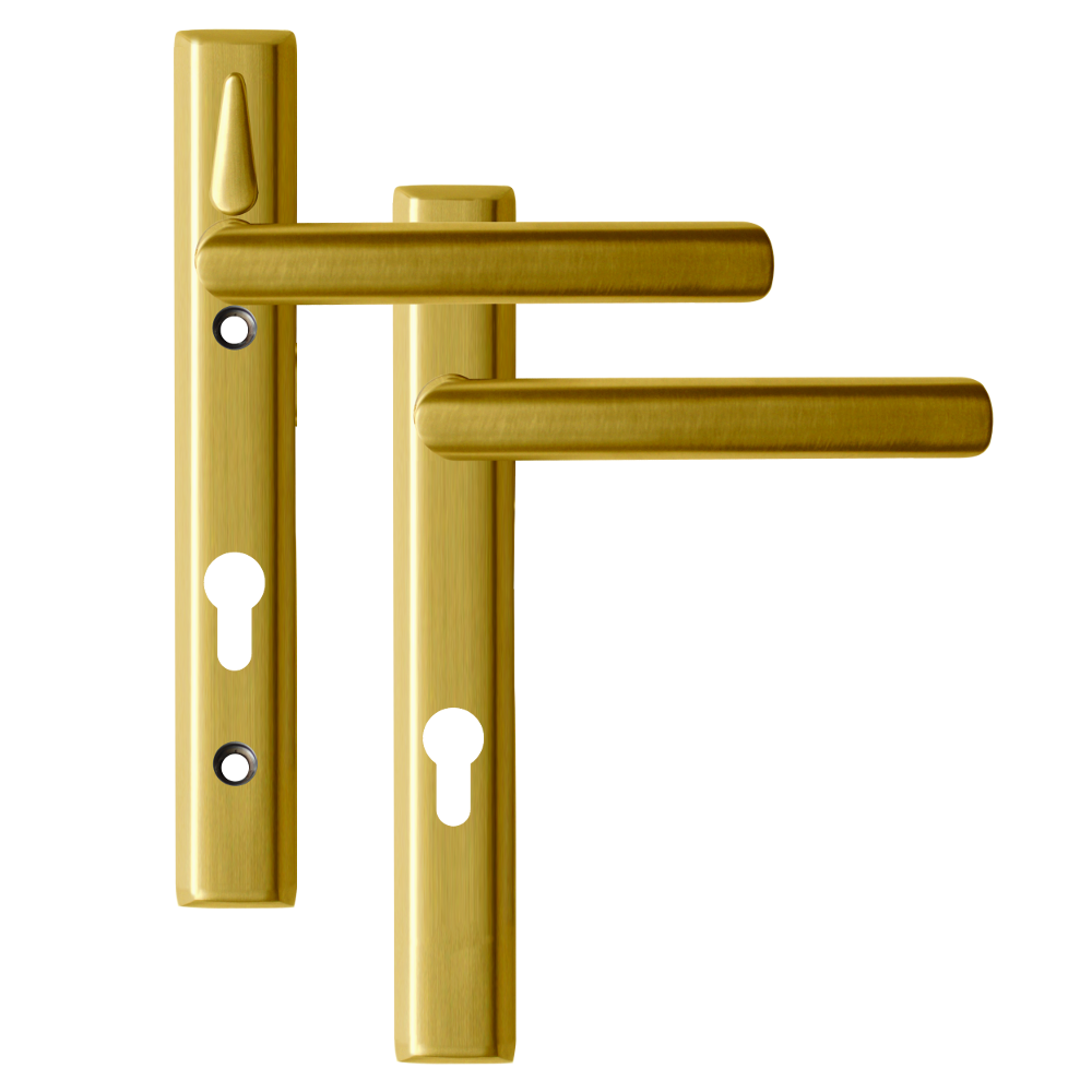 LOXTA Stealth Double Locking Lever Handle (Euro External) - 122mm 92PZ Polished Gold