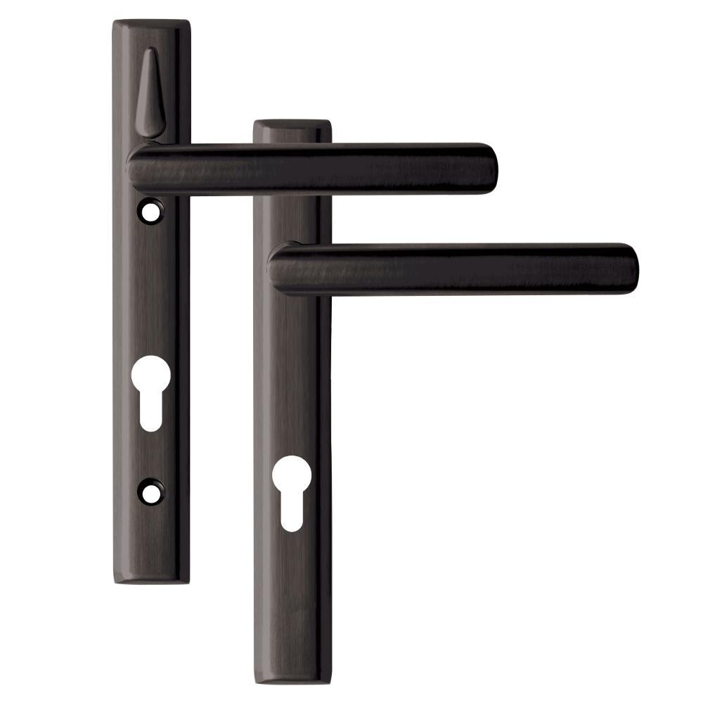 LOXTA Stealth Double Locking Lever Handle (Euro External) - 122mm 92PZ Polished - Black