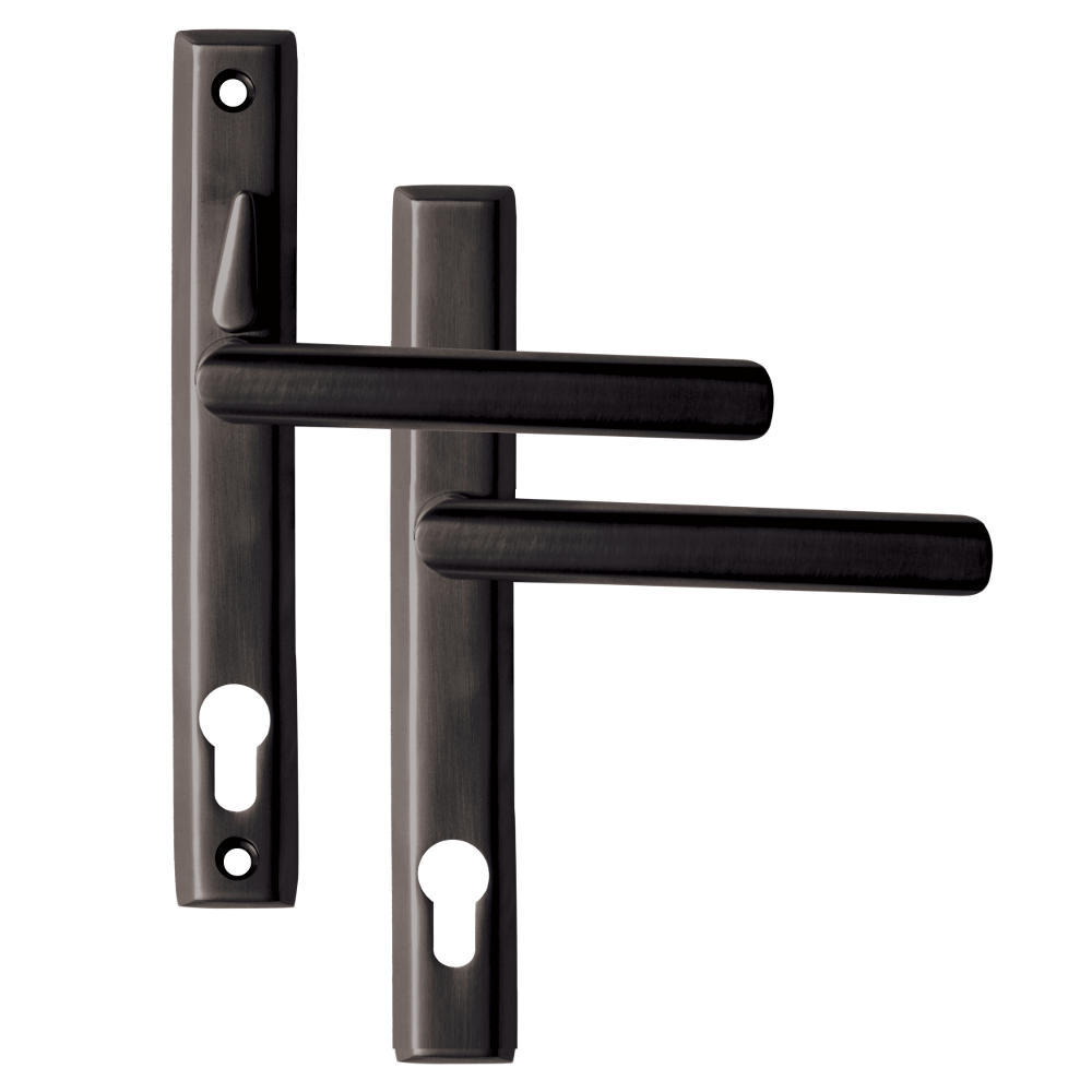 LOXTA Stealth Lever Handle (Euro External) - 211mm 92PZ Double Locking Polished - Black