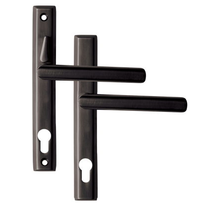 LOXTA Stealth Lever Handle (Euro External) - 211mm 92PZ Double Locking Polished - Black