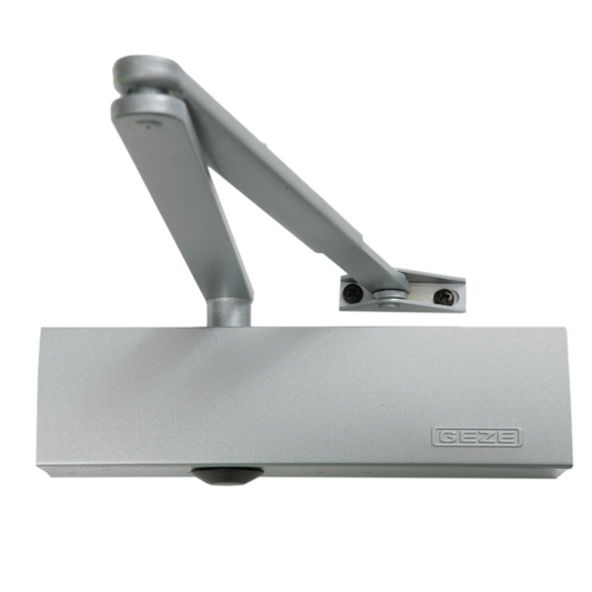 GEZE TS2000NV Size 2-4 Overhead Door Closer No Backcheck - Silver