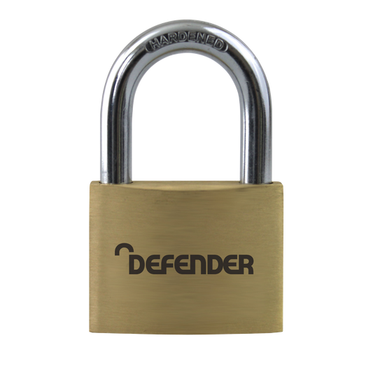 DEFENDER Brass Open Shackle Padlock 20mm Keyed To Differ - Steel