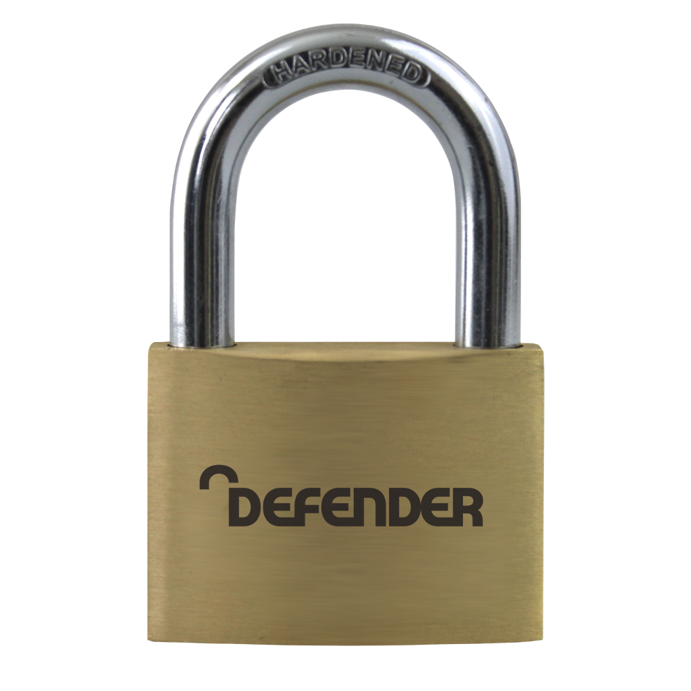 DEFENDER Brass Open Shackle Padlock 60mm Keyed To Differ - Steel