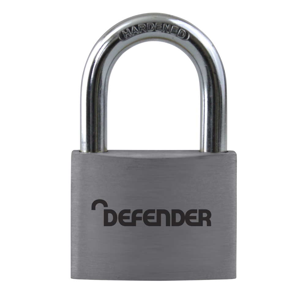 DEFENDER Aluminium Open Shackle Padlock 30mm Keyed To Differ - Silver