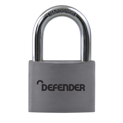 DEFENDER Aluminium Open Shackle Padlock 30mm Keyed To Differ - Silver