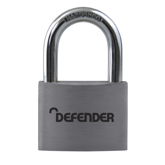 DEFENDER Aluminium Open Shackle Padlock 30mm Keyed To Differ - Silver