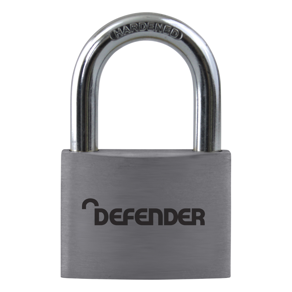 DEFENDER Aluminium Open Shackle Padlock 50mm Keyed To Differ - Silver