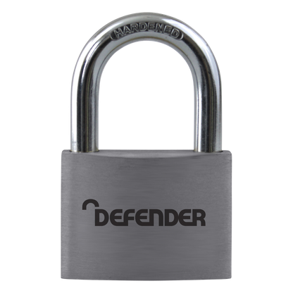 DEFENDER Aluminium Open Shackle Padlock 50mm Keyed To Differ - Silver