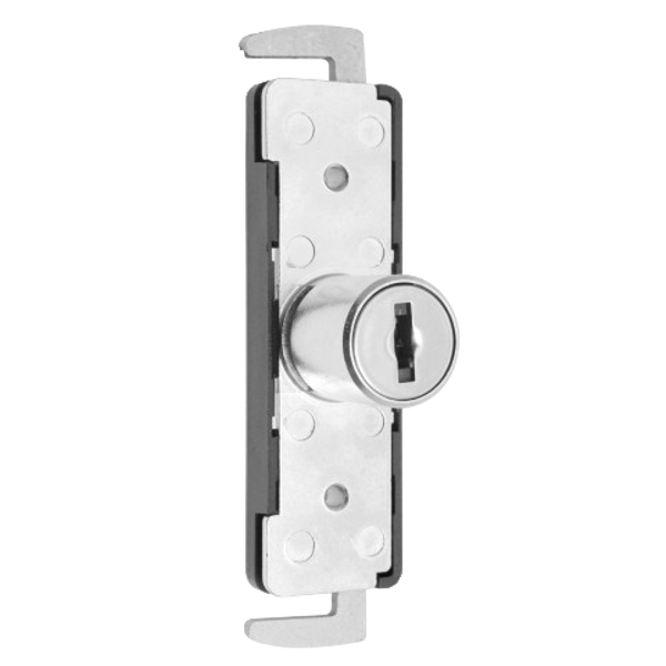 L&F 5825 Double Claw Cupboard Lock Chrome With Black Backplate - Polished Chrome