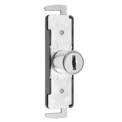 L&F 5825 Double Claw Cupboard Lock Chrome With Black Backplate - Polished Chrome