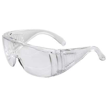 HILKA General Purpose Cover Safety Glasses Polycarbonate Anti-Static Lens - Clear