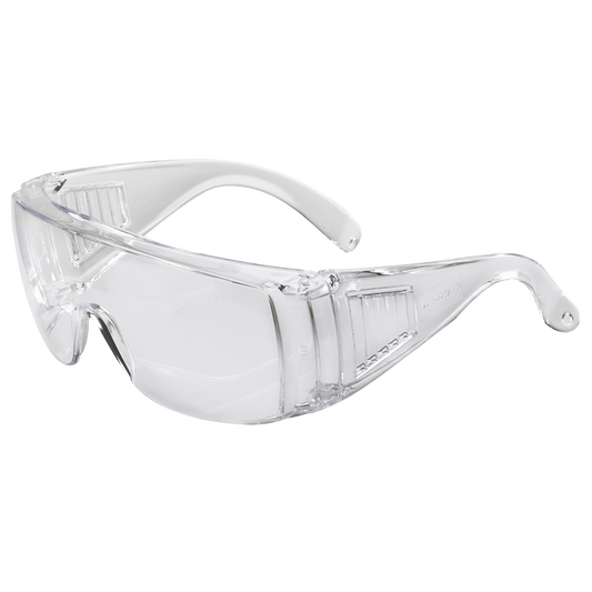 HILKA General Purpose Cover Safety Glasses Polycarbonate Anti-Static Lens - Clear