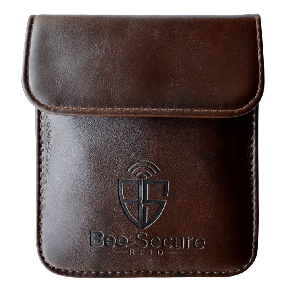 BEE-SECURE RFID Key Pouch - PU Leather PU Leather - Brown