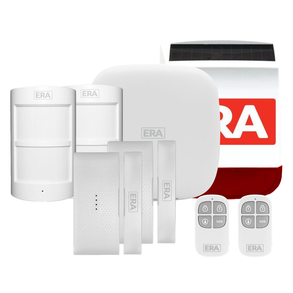 ERA HomeGuard Alarm Kit 1 Hub, 2 PIR, 2 Contact, 2 Remote, Siren