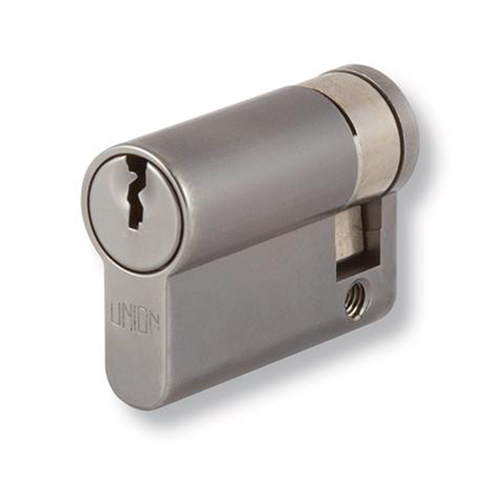 UNION 2X20A Euro Half Cylinder 40mm 30/10 Keyed Alike WVL482 - Satin Chrome