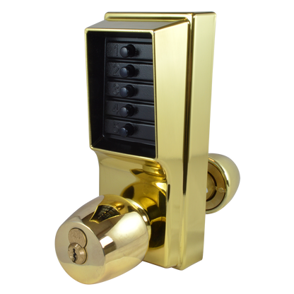 DORMAKABA Simplex 1000 Series 1021B Knob Operated Digital Lock With Key Override With Cylinder 1021B-03 - Polished Brass