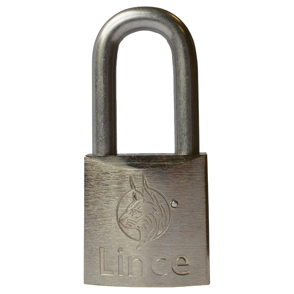 LINCE Nautic Brass Body Corrosion Resistant Long Shackle Padlock 30mm - Stainless Steel