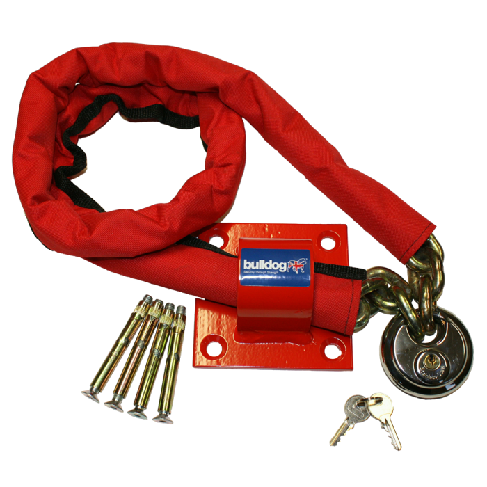 BULLDOG MC30 Chain, Padlock & Wall/Floor Anchor Kit 1500mm Chain, MC10 Padlock & MC25 Anchor