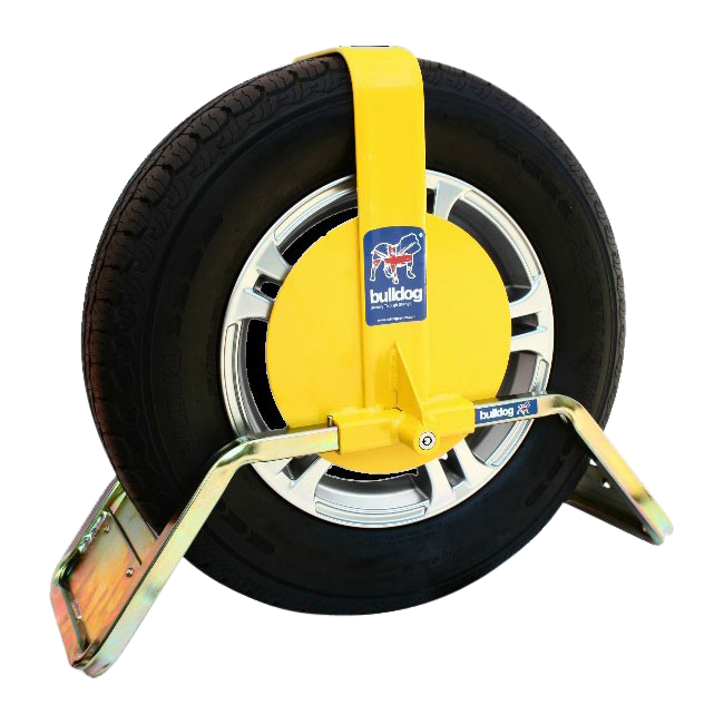 BULLDOG QD Series Wheel Clamp To Suit Caravans & Trailers QD34 Suits Tyres 185mm Width 330mm Rim Diameter - Yellow